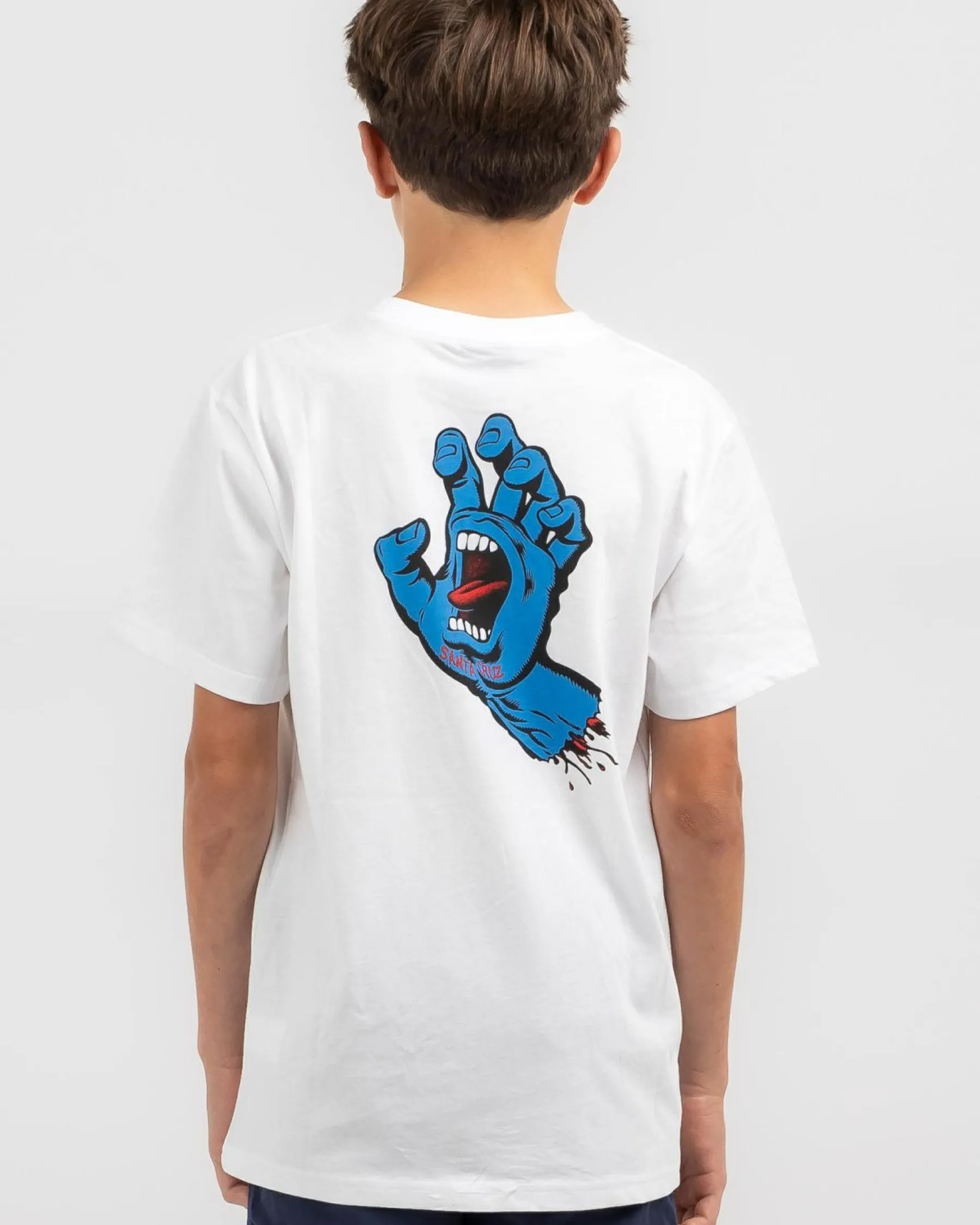 Tops & T-Shirts*Santa Cruz Boys' Opus Screaming Hand T-Shirt White