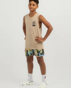 Tops & T-Shirts*Jacks Boys' Palm Beach Muscle Tank Sand Acid