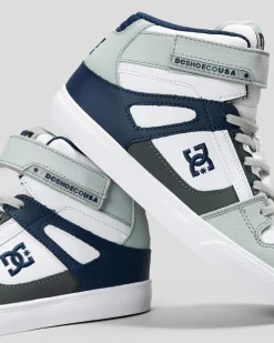Sneakers*DC Shoes Boys' Pure Hi-Top EV Shoes Grey/blue/white