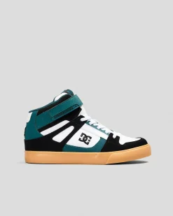 Sneakers*DC Shoes Boys' Pure Hi-Top EV Shoes Black/white/green
