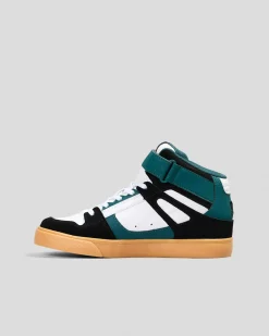 Sneakers*DC Shoes Boys' Pure Hi-Top EV Shoes Black/white/green