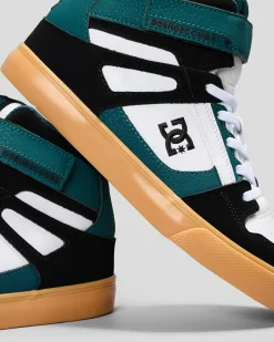 Sneakers*DC Shoes Boys' Pure Hi-Top EV Shoes Black/white/green