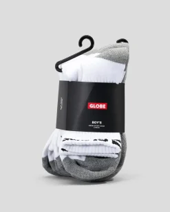 Socks & Accesories*Globe Boys' Quarter Socks 5 Pack White/grey
