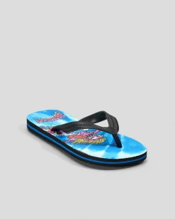 2 For Deals|Flip Flops & Sandals*Sanction Boys' Radical Thongs Blue Tie Dye