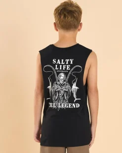 Tops & T-Shirts*Salty Life Boys' Reel Legend Muscle Tank Black