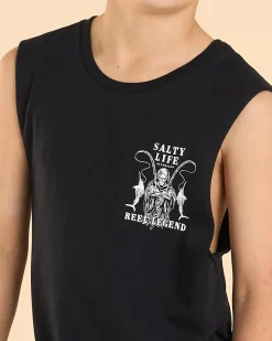 Tops & T-Shirts*Salty Life Boys' Reel Legend Muscle Tank Black