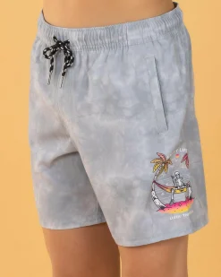 Shorts & Bottoms*Salty Life Boys' Relative Elastic Waist Shorts Lt Grey Mottle