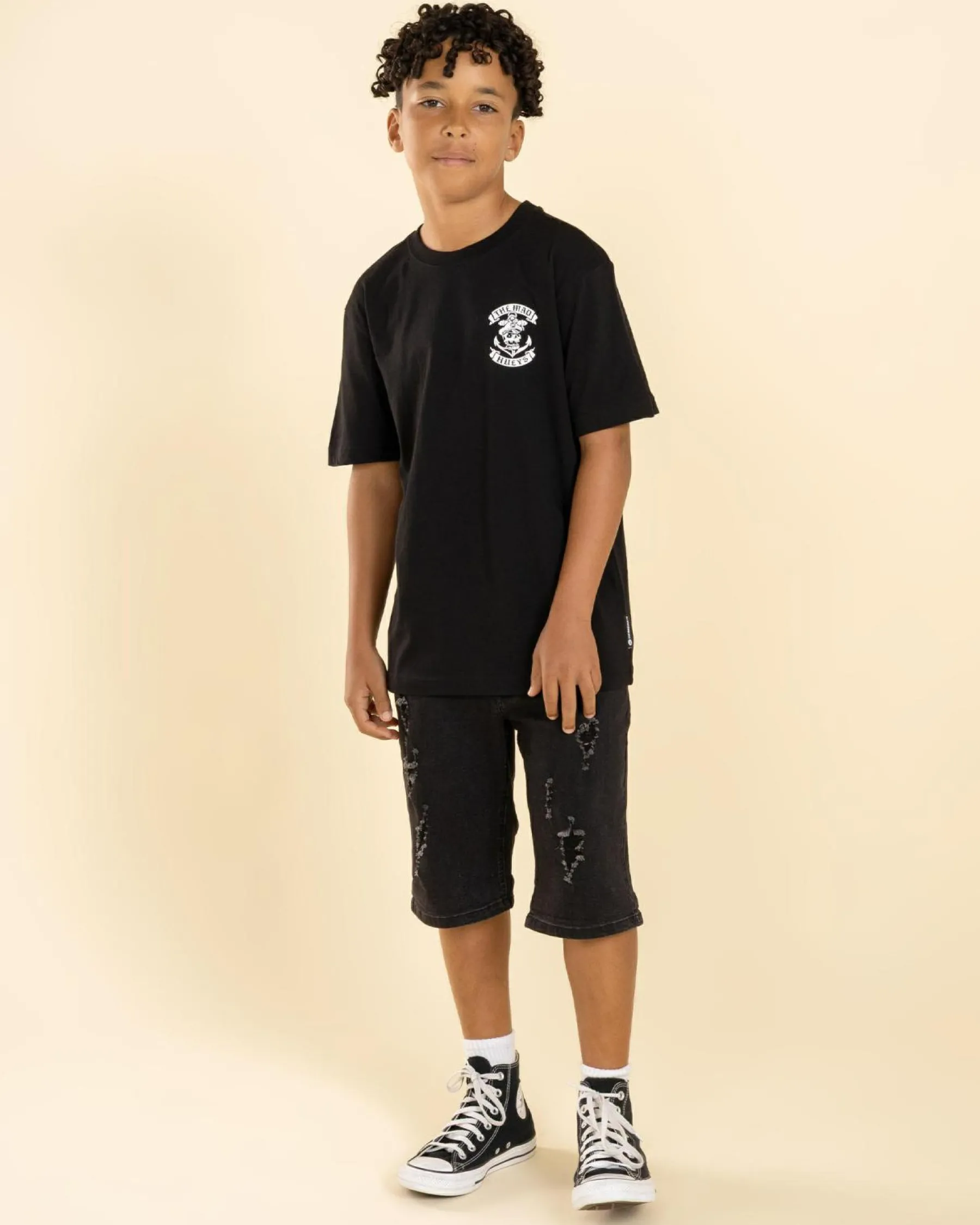 Tops & T-Shirts*The Mad Hueys Boys' Sailor Anchor T-Shirt Black