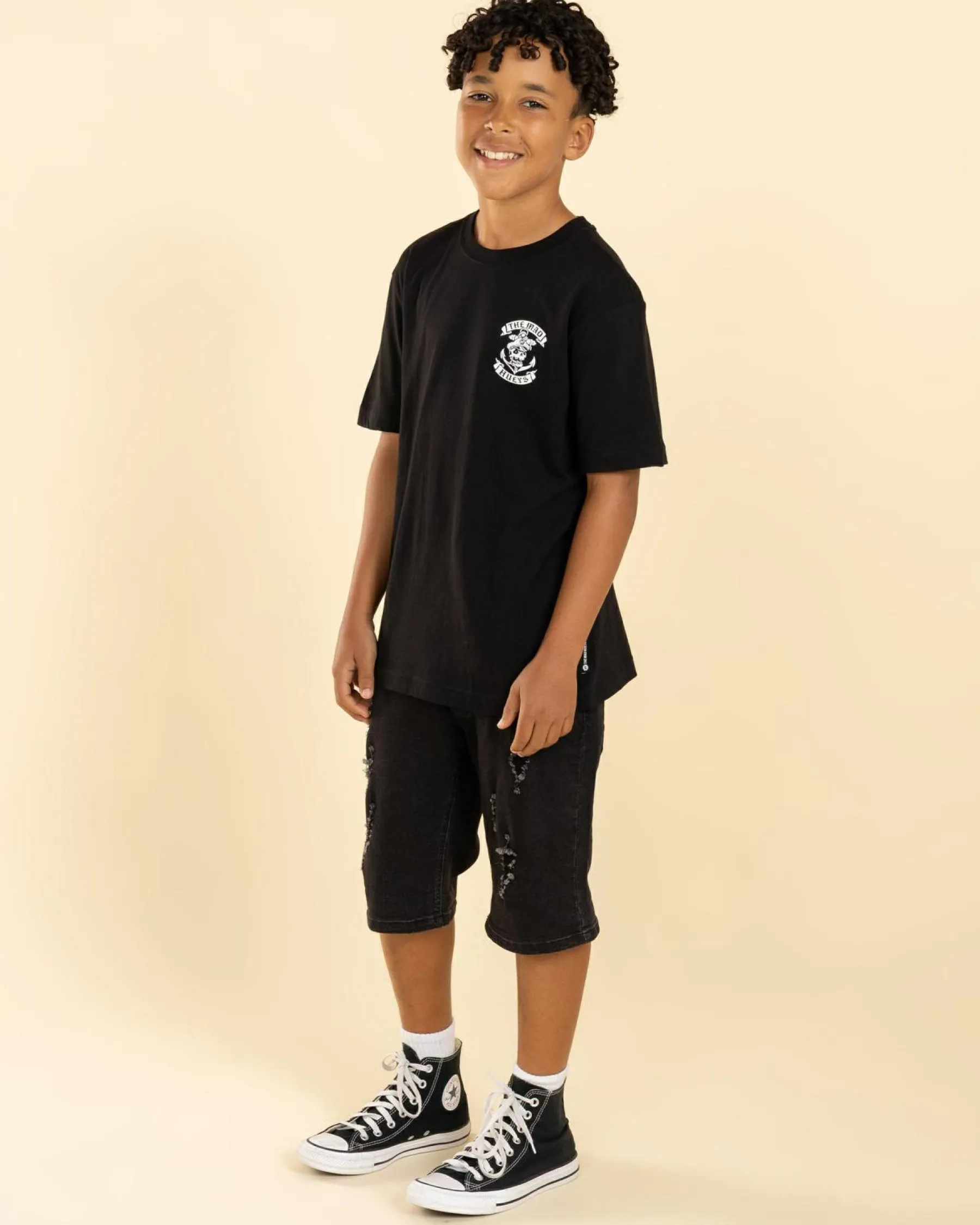 Tops & T-Shirts*The Mad Hueys Boys' Sailor Anchor T-Shirt Black