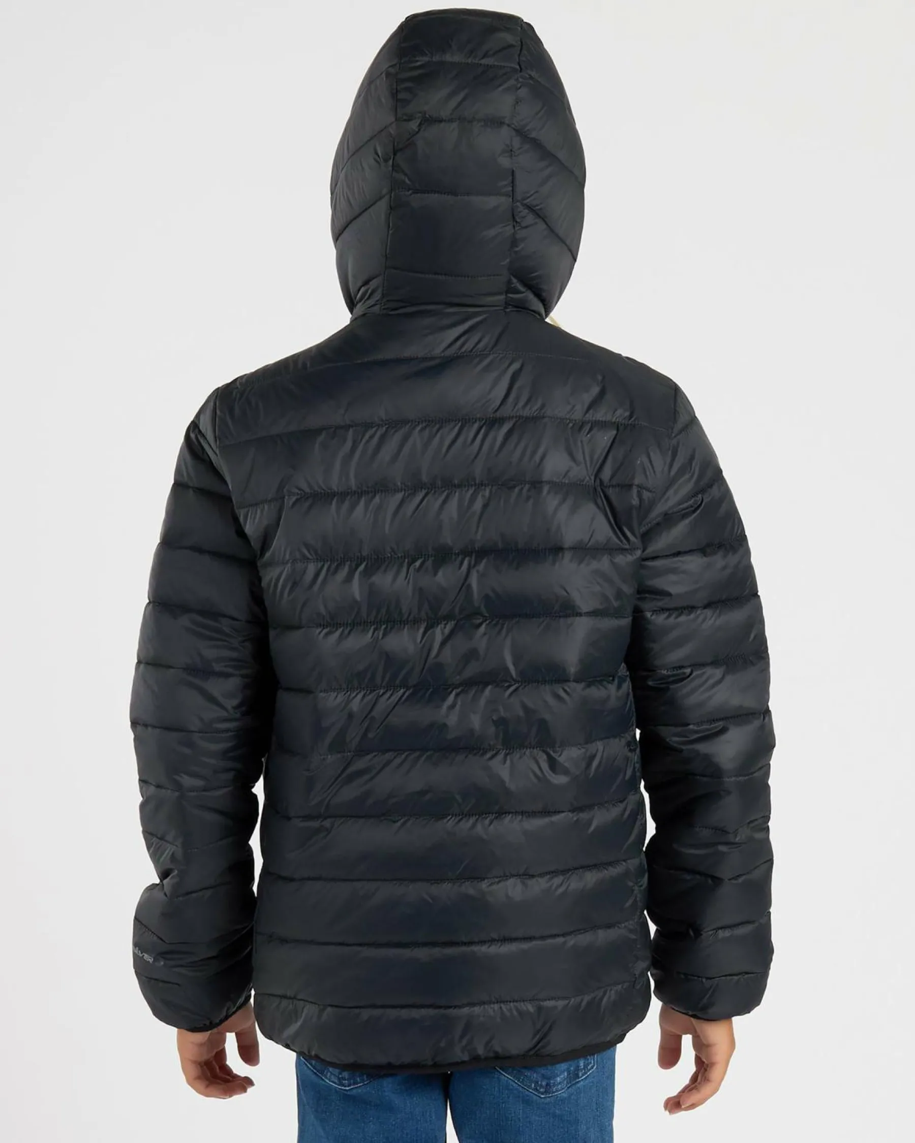 Outerwear*Quiksilver Boys' Scaly Youth Hooded Puffer Jacket Black
