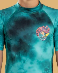 Rashies*Sanction Boys' Scrap Short Sleeve Rash Vest Mint Mottle