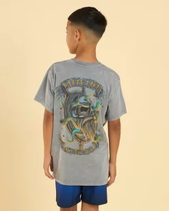 Tops & T-Shirts*Salty Life Boys' Servitude T-Shirt Lt Grey Acid