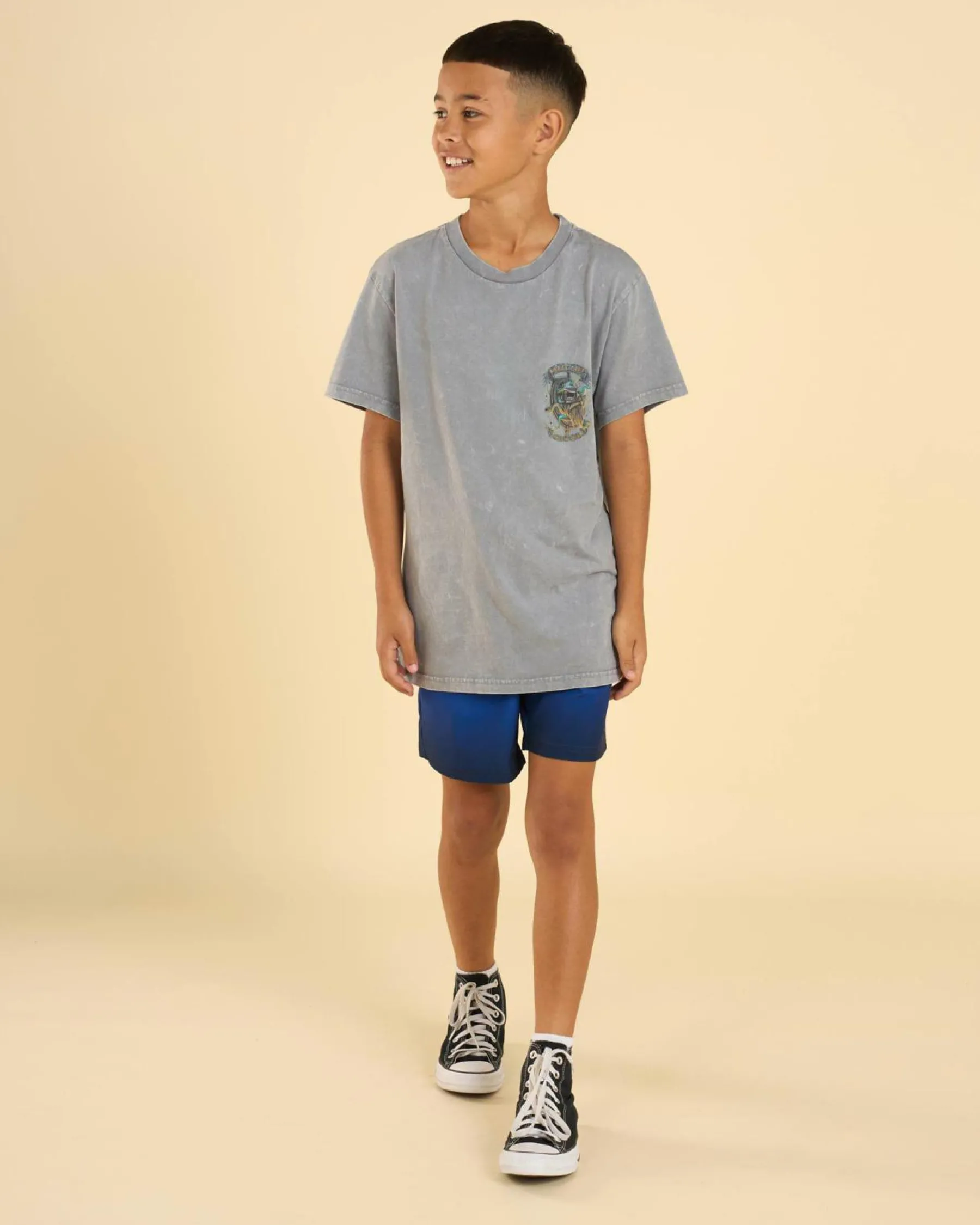 Tops & T-Shirts*Salty Life Boys' Servitude T-Shirt Lt Grey Acid