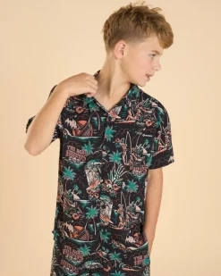 Tops & T-Shirts*The Mad Hueys Boys' She'll Be Right Short Sleeve Shirt Black