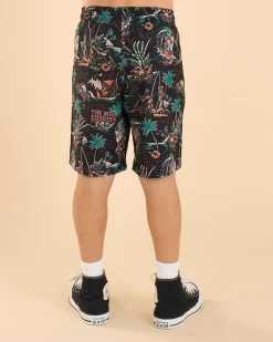 Shorts & Bottoms*The Mad Hueys Boys' She'll Be Right Volley Shorts Black
