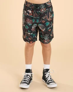 Shorts & Bottoms*The Mad Hueys Boys' She'll Be Right Volley Shorts Black