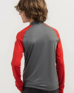 Rashies*Rip Curl Boys' Shock Long Sleeve Rash Vest Red