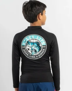 Rashies*Salty Life Boys' Sinker Long Sleeve Rash Vest Black