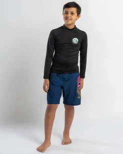 Rashies*Salty Life Boys' Sinker Long Sleeve Rash Vest Black
