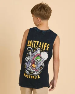Tops & T-Shirts*Salty Life Boys' Snap Muscle Tank Navy Acid