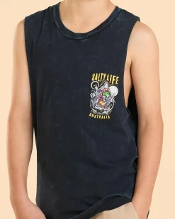 Tops & T-Shirts*Salty Life Boys' Snap Muscle Tank Navy Acid