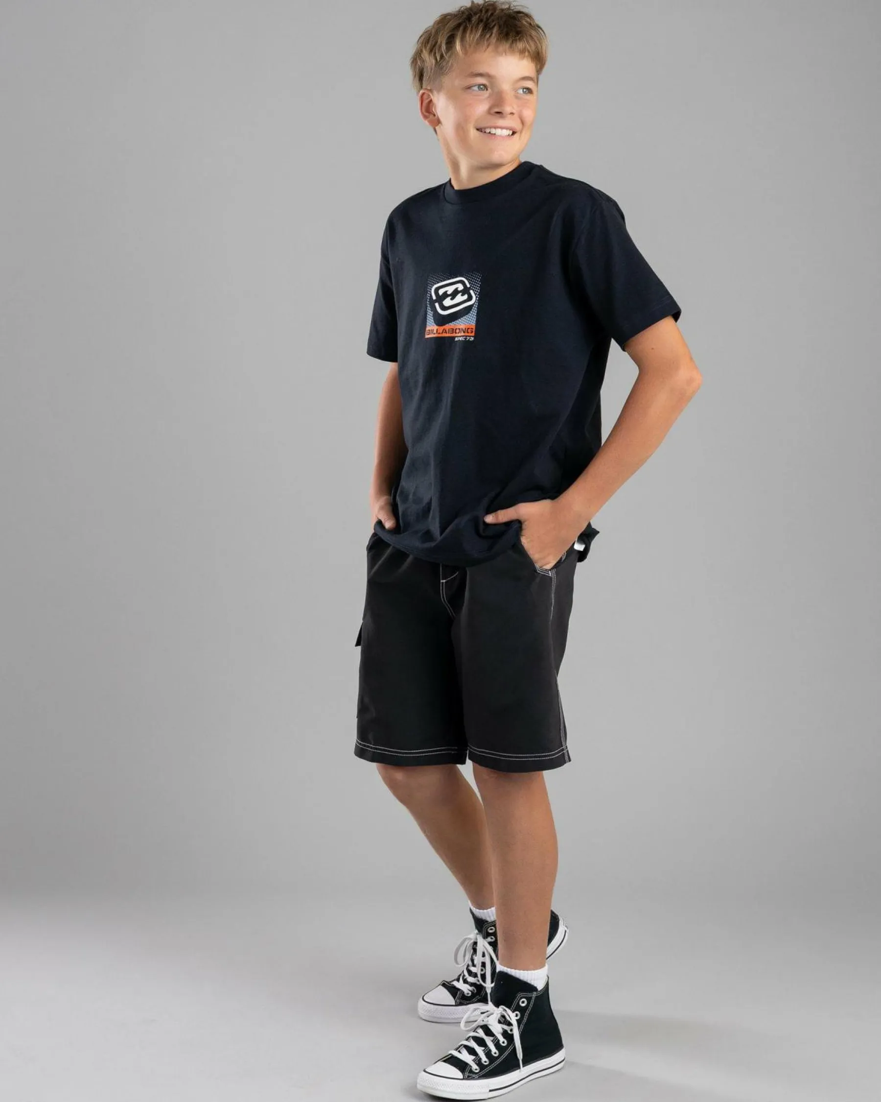 Tops & T-Shirts*Billabong Boys' Spec 3D T-Shirt Black