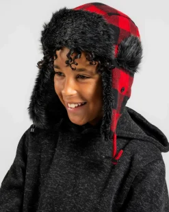 Headwear*Dexter Boys' Spotter Trapper Hat Red/black