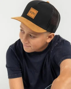 Headwear*Billabong Boys' Stacked Snapback Cap Black/tan