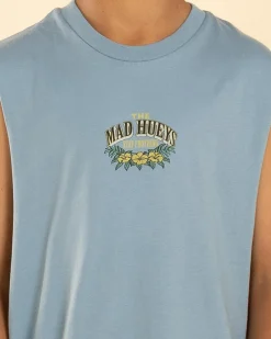 Tops & T-Shirts*The Mad Hueys Boys' Stay Frothin Muscle Tank Steel Blue