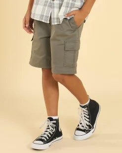 Shorts & Bottoms*Jacks Boys' Stockpile Elastic Waist Shorts Olive