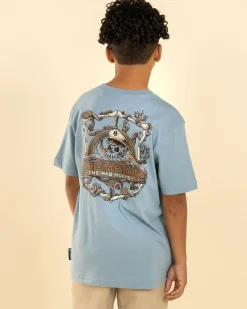 Tops & T-Shirts*The Mad Hueys Boys' The Sea Captain T-Shirt Steel Blue