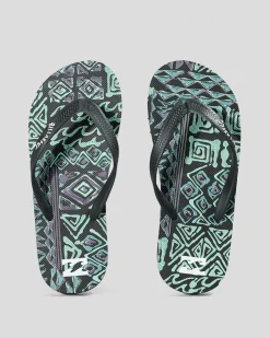 Flip Flops & Sandals*Billabong Boys' Tides Thongs Antique Black