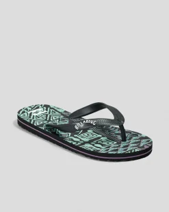 Flip Flops & Sandals*Billabong Boys' Tides Thongs Antique Black