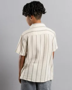 Tops & T-Shirts*Skylark Boys' Trinity Short Sleeve Shirt Oatmeal/green