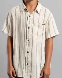 Tops & T-Shirts*Skylark Boys' Trinity Short Sleeve Shirt Oatmeal/green