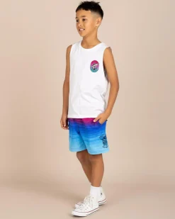 Shorts & Bottoms*Salty Life Boys' Unite Elastic Waist Shorts Pink/blue Fade