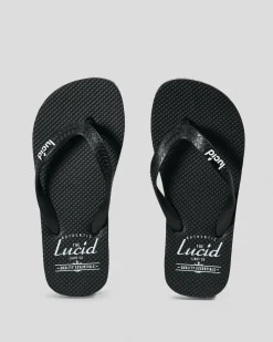 Flip Flops & Sandals*Lucid Boys' Wedge Thongs Black/white
