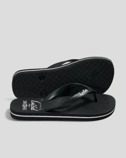 Flip Flops & Sandals*Lucid Boys' Wedge Thongs Black/white