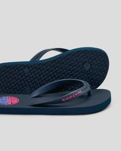 Flip Flops & Sandals*Rip Curl Boys' Wetty Fade Bloom Thongs Navy