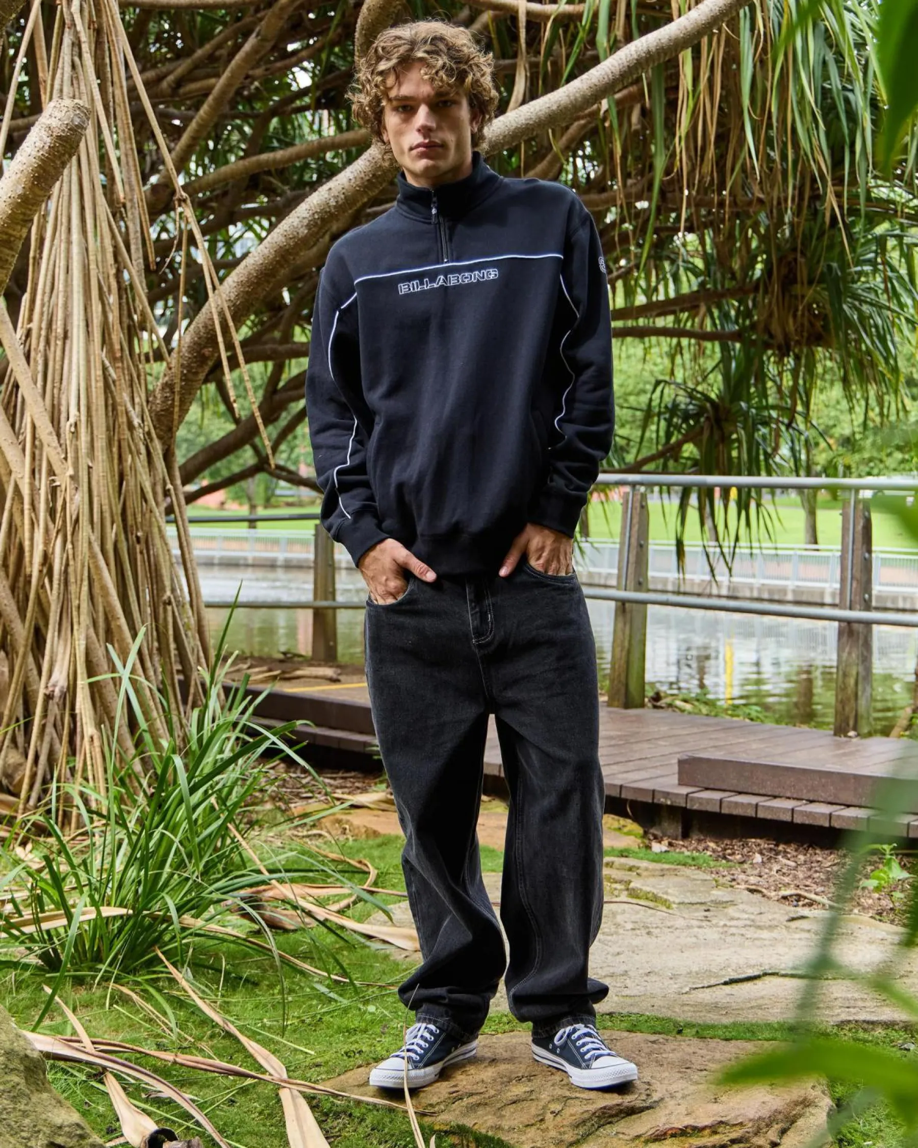 Hoodies & Sweatshirts*Billabong Bracket 1/4 Zip Sweatshirt Black