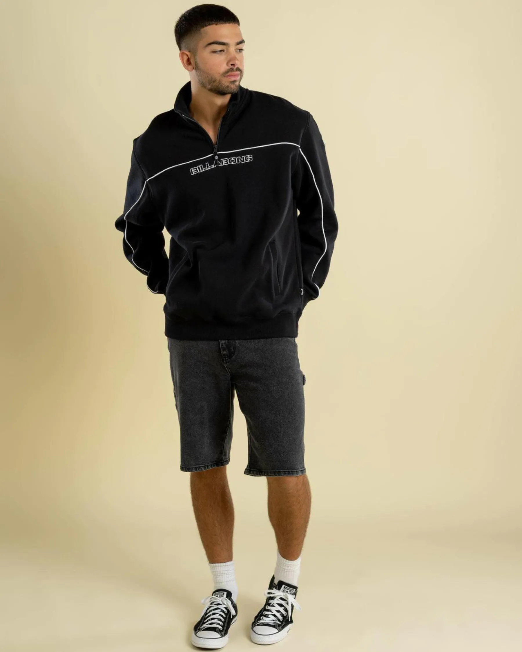 Hoodies & Sweatshirts*Billabong Bracket 1/4 Zip Sweatshirt Black