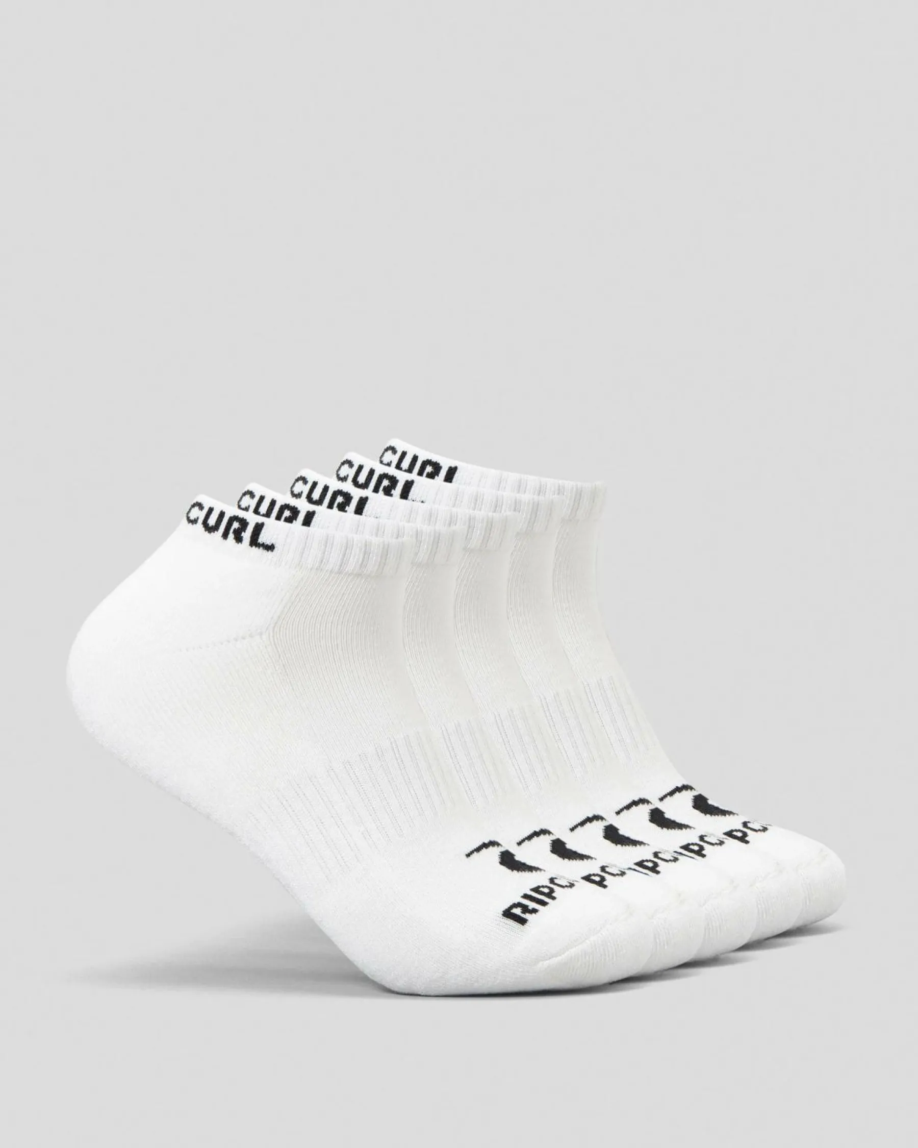 Socks*Rip Curl Brand Ankle Socks 5 Pack White