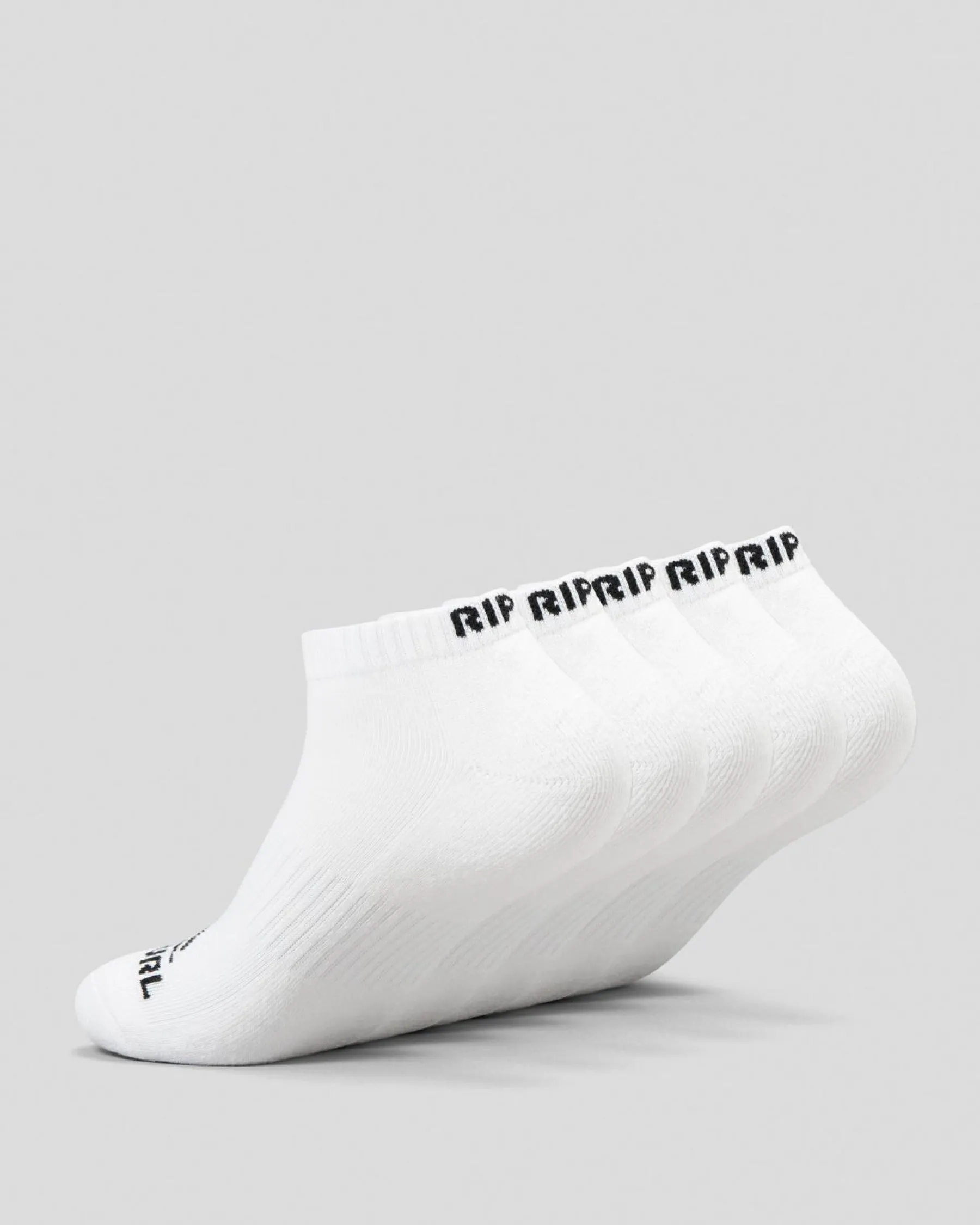 Socks*Rip Curl Brand Ankle Socks 5 Pack White