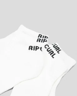 Socks*Rip Curl Brand Ankle Socks 5 Pack White