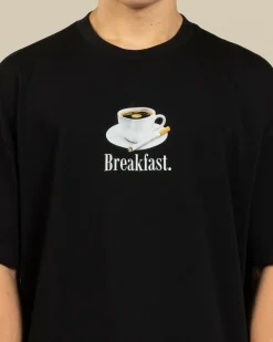 Tops & T-Shirts*Threadheads Breakfast Coffee Oversized T-Shirt Black