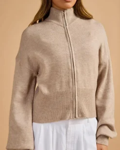 Hot Briana Zip Knit Jumper Women Knitwear|Jumpers & Hoodies