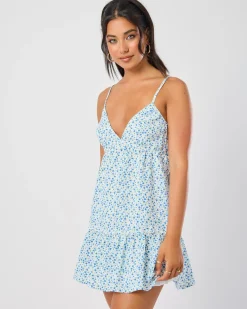 Dresses*Mooloola Brielle Dress White/blue Floral