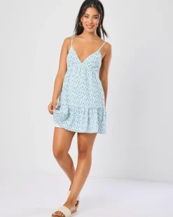 Dresses*Mooloola Brielle Dress White/blue Floral