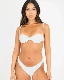Bikinis*Rhythm Brighton Eyelet Pico High Cut Bikini Bottom Ivory