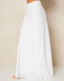 Linen Blend|Sets*Mooloola Brighton Hawaii Maxi Skirt White